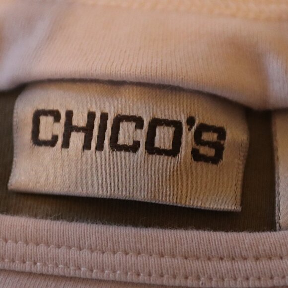 Chico's Green and White Short Sleeve Layered Look Tee Size 2 (US Large) - Picture 2 of 10